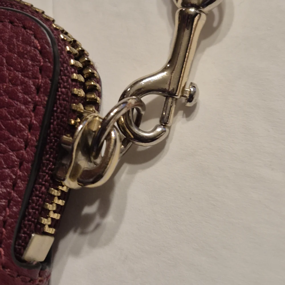 Coach Burgundy Leather Wristlet